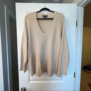 Something Navy x Nordstrom oversized beige v neck sweater